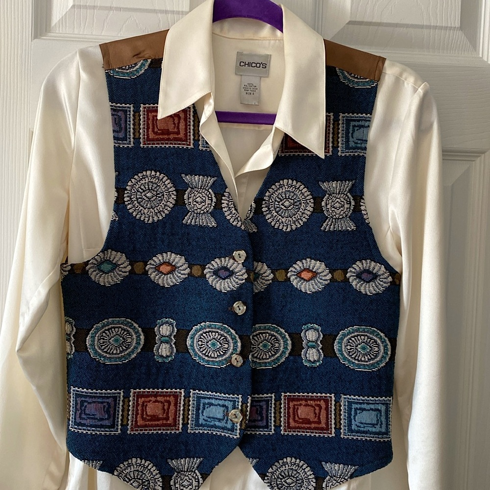 Vintage Southwestern vest and blouse combo